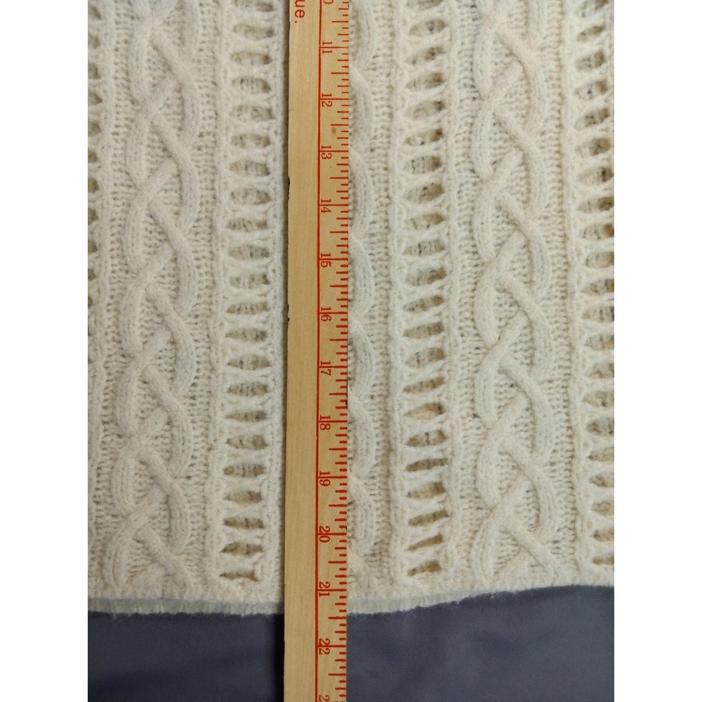 VINTAGE 90s Armani Exchange Merino & Angora Cable Sweater Ivory Size S - Picture 7 of 11